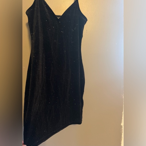 Divided Black Sparkle Dress - Picture 2 of 4